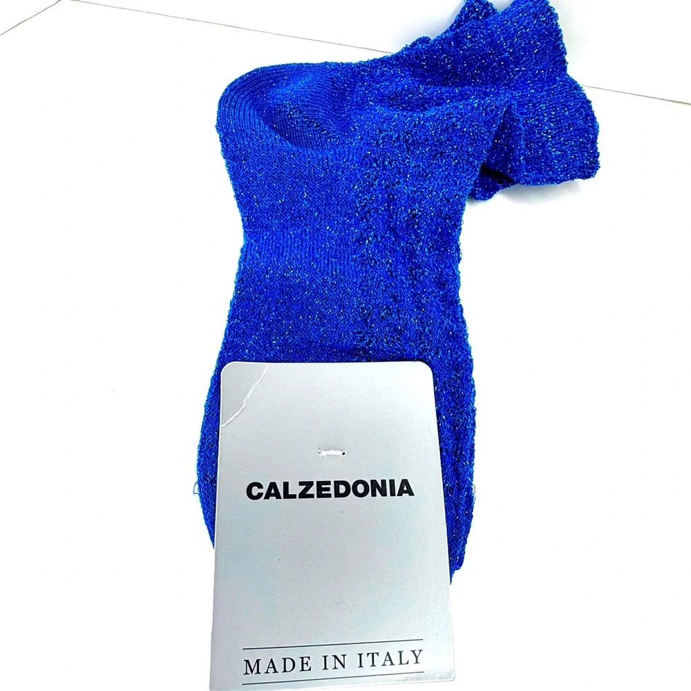 Blue Sparkle Glitter Ankle Socks NWT